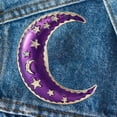 thumbnail image 7 of Jiibva Purple Enamel Crescent Moon Brooch Pin with Sleeping Metal Stars – Celestial Night Jewelry for Women, Men Unique Gold Tone Vintage-Style Accessory, 7 of 7