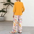 thumbnail image 7 of Women’s Casual Printed Two Piece Outfit Button Down Three Quarter Sleeve Top and Wide Leg Long Pants Set for Daily Wear, 7 of 7