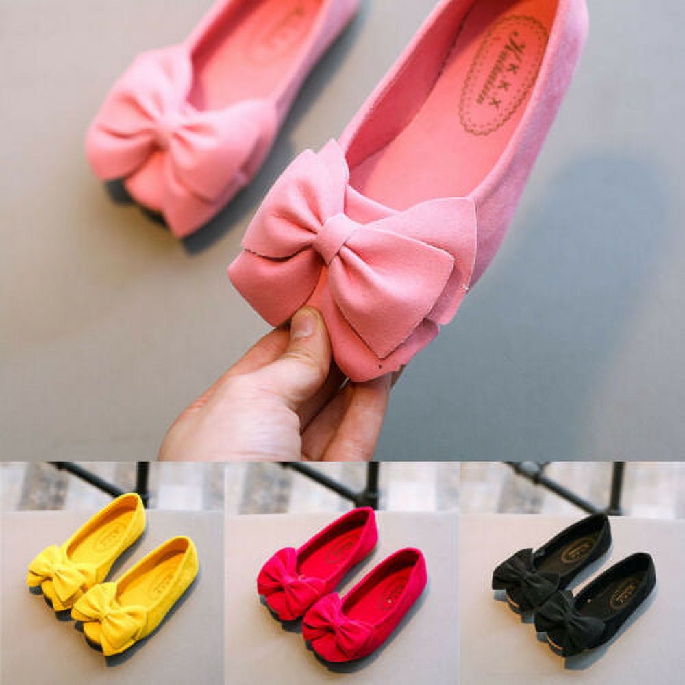 Lovely Children Kid Girls Princess Shoes Kids Girls Bow Single Shoes Dance Shoes - image 4 of 5