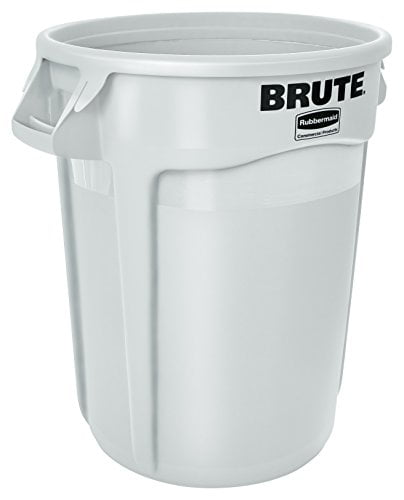 Rubbermaid Commercial Brute Rollout Container Square Plastic 50gal Gray 9W27GY 