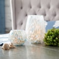 thumbnail image 3 of Melrose Abstract Glass Votive Candle Holders - 7.5" - Clear and White - Set of 4, 3 of 3