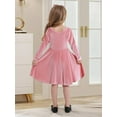 thumbnail image 4 of Valcatch Toddler Girl Velvet Long Sleeve Swing Dress with Hairband Christmas Outfit for 2-7 Years (Spring/Fall/Winter), 4 of 9