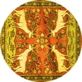 thumbnail image 1 of Ahgly Company Indoor Round Animal Yellow Traditional Area Rugs, 6' Round, 1 of 4