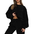 thumbnail image 2 of Arvbitana Women's Corduroy Sweatsuit Solid Color Long Sleeve Sweatshirt + Jogger Pants 2Pcs Loungewear Outfits Casual Jogger Sets, 2 of 6