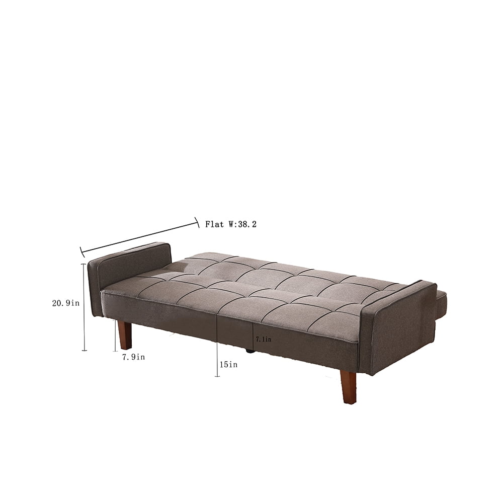 Kepooman 68" Modern Sofa Bed, 4 Seater Sectional Sofa with Wood Leg, Bronze Kepooman 68" Modern Sofa Bed, 4 Seater Sectional Sofa with Wood Leg, Bronze