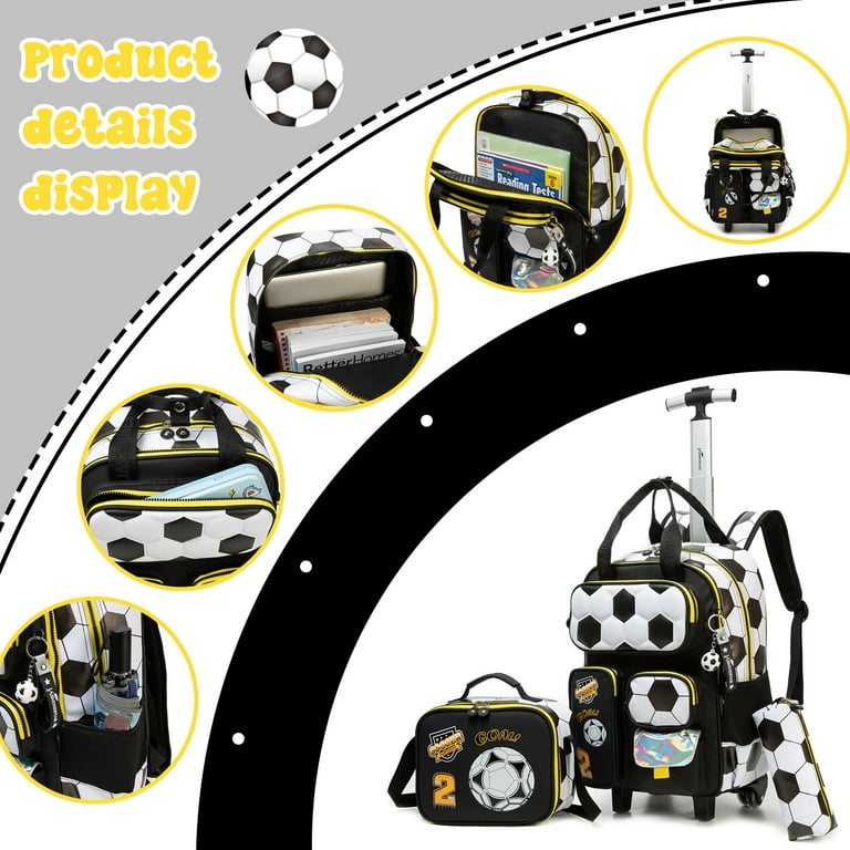 Kids Rolling Backpack Boys with Wheels Wheeled School Bags with Lunch Bag  Pencil Case for Teens Ages 8-10 Cute Carry on Luggage - Walmart.com