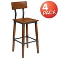 thumbnail image 2 of Flash Furniture Jackson 4 Pack Rustic Antique Walnut Industrial Wood Dining Barstool, 2 of 15