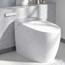 LEIVI Smart Bidet Toilet, Smart Toilet with Built-in Bidet Seat, Tankless Toilet with Foot Touching Lid Opening, Auto Lid Closing and Flushing, Heated Seat, Digital Display, Remote Control, Elongated