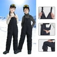 thumbnail image 4 of CPNG Kids Girl's Adjustable Ski Bibs Overalls Solid Color Wate Resistant Snow Snowboarding Pants with Pockets Winter Warm Pants Insulated, 4 of 4