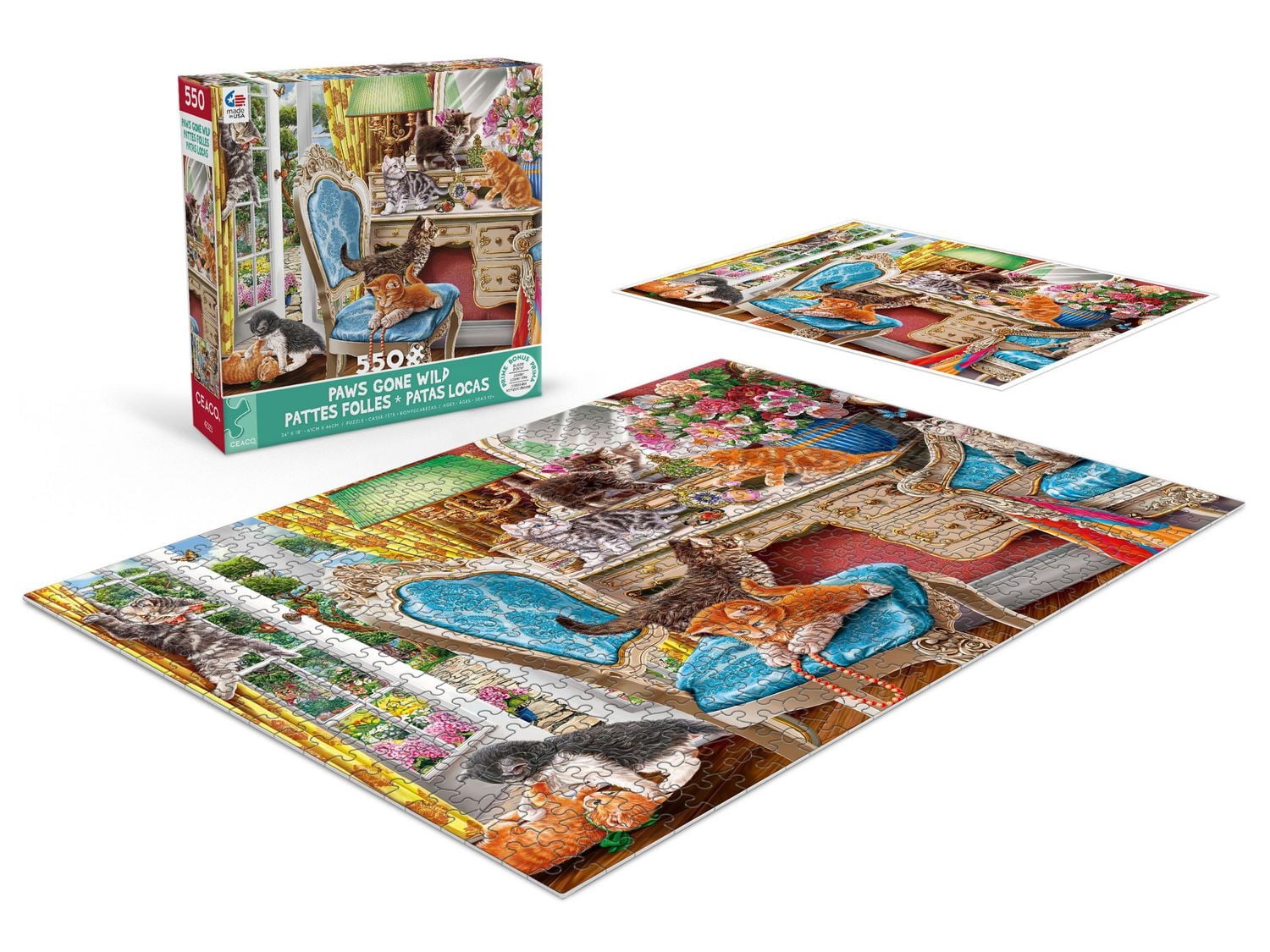 PAWS GONE WILD - CHATONS DANS LA CHAMBRE - PUZZLE DE 550 PIÈCES