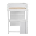 thumbnail image 6 of Twin Size Loft Bed with Desk and Wardrobe, Wooden Twin Loft Bed with 2 Storage Drawers Cabinet, Twin Bedframe with Ladder & Guardrails for Kids Teens Adults Boys Girls, No Box Spring Needed, White, 6 of 7