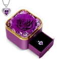 thumbnail image 6 of Sinkoo Mothers Day Gifts for Mom,Preserved Purple Real Rose with Purple Necklace, Forever Flowers Rose Gifts for Women Mom Wife Girlfriend on Hoilday Gifts for Women, 6 of 6