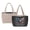 Black - American Flag Eagle, variant on Daisy Frog Print Fashion Quilted Satchel Handbag for Women, Reversible Lightweight Tote with Side Pockets, Large Shoulder Bag for Travel, Work, Camel
