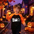 thumbnail image 2 of WAYUTE Halloween Toddler Kids Boys Raglan Long Sleeve Ghost Print Lightweight Tunic Shirt for Holiday Party Soft Top Casual School,Orange,Size 11-12 Y, 2 of 4