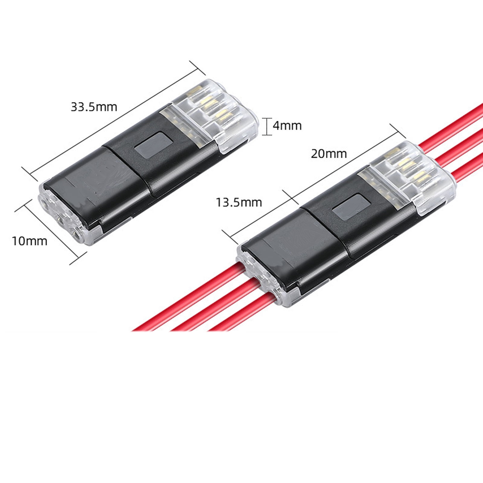Lock Strip Connector,3 Wire LED Light Strip Connectors, Three Wire Plug in Connector with Locking Buckle,3 Pin Quick Connect Wire Connectors for Home Electrical Wiring (50 Pairs)