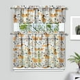thumbnail image 2 of Dog Print Kitchen Curtains 36 Inch Short - 3 Panel Set, Cute Puppy & Floral Design, Rod Pocket Pet Lover Curtains 100% Polyester, Paw & Bone Pattern for Kitchen, Living Room, Bedroom, Easy Wash, 2 of 6