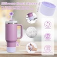 thumbnail image 3 of 11PCS de accesorios para Stanley taza 40oz, 6 tapones antidesbordamiento, 2 cubiertas para pajitas, 2 colgantes encantos, 1 bota, accesorios de silicona para 40oz y 30oz (Purple), 3 of 4