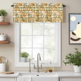 thumbnail image 2 of Curtain Valance for Windows, Summer Orange Flower Leaves Stripes Kitchen Valances Rod Pocket Short Curtains, Pastoral Botantical Window Valance for Bedroom Bathroom Living room 42x12in, 2 of 9