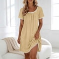 thumbnail image 2 of Lmueinov Women's Lace Trim Short Sleeve Nightgown, Soft Stretchy Casual Sleep Dress Nightshirt S-3XL, 2 of 8