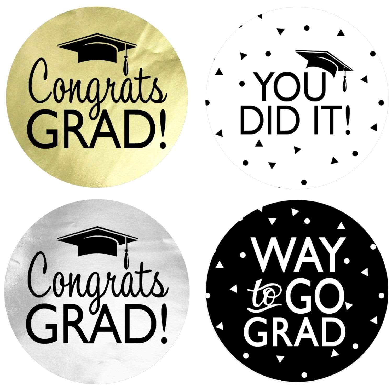 School Graduation Congrats Grad Gold Foiled Scrapbook Stickers 