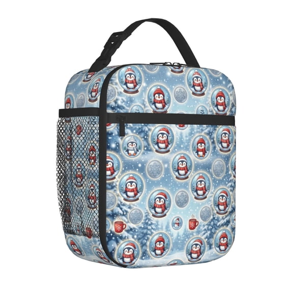 Penguin Lunch Box Insulated Lunch Bag,Reusable Lunch Box Containers For Women Men,Durable Cooler Tote Bag Lunchbox For Office Work Picnic Travel
