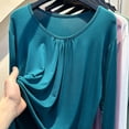thumbnail image 2 of Fanxing Tunic Tees Long Sleeve Solid ColorStretchy T Shirts Trendy Basic Tees Summer Tops 2025 Fashion, 2 of 5