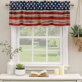 thumbnail image 3 of 2 Pack Valances for Windows, American Flag Window Valances for Living Room/Bedroom/Bathroom, Vintage USA Flag Wooden Light Filtering Kitchen Curtain Valance Window Treatment 42"W x12" L, 3 of 9
