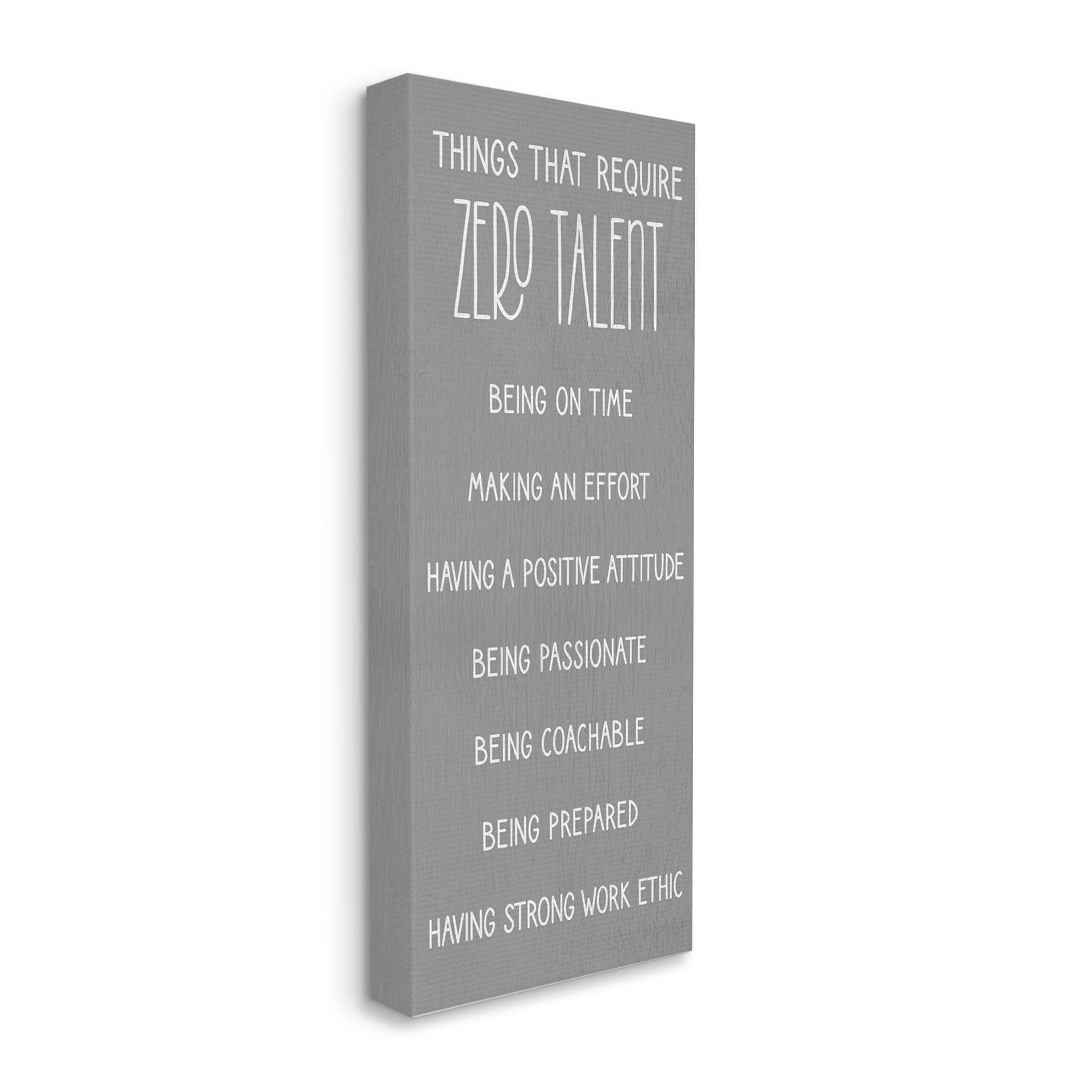 Stupell Industries Things That Require Zero Talent Phrase Graphic Art Gallery Wrapped Canvas Print Wall Art, Design by Lil' Rue