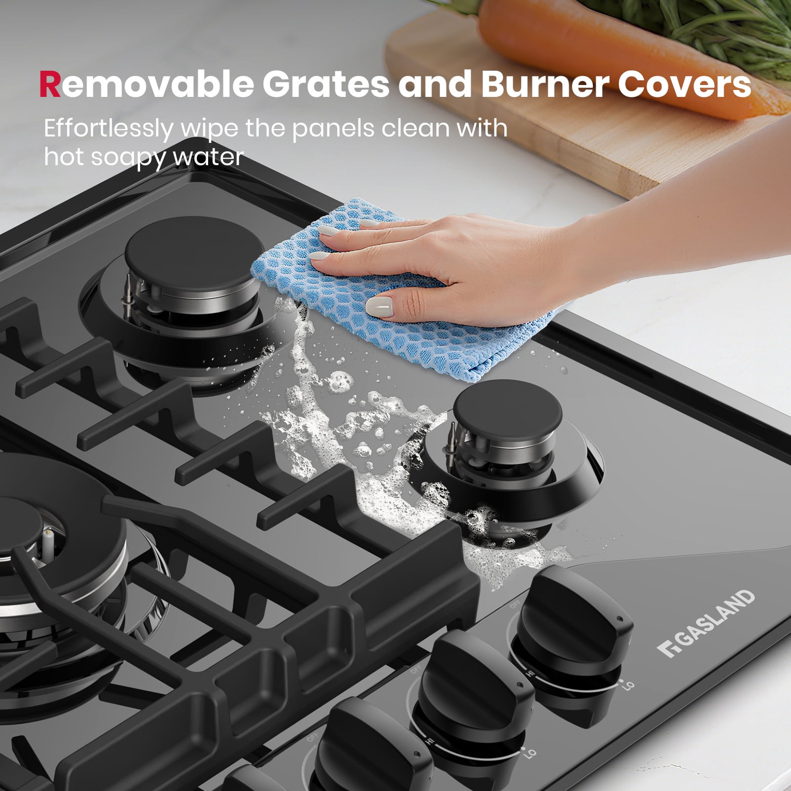Gasland Chef 30 in. NG/LPG Convertible Gas Cooktop in Porcelain Enamel with 5 Burners