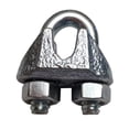 thumbnail image 1 of Abrazadera de cuerda de alambre de 1/8 de pulgada, paquete de 36 chapadas en zinc - Clip de cuerda de alambre - Abrazaderas de cable de alambre - Yardware, etc., 1 of 5