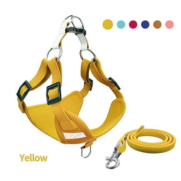 Fiudx Chaleco Arnés para Perro, Diseño Reflectante, Hebilla de Liberación Rápida, Material Suave y Cómodo, a Prueba de Fugas, Ideal para Paseos Al Aire Libre, Características de Seguridad, Talla M Aj