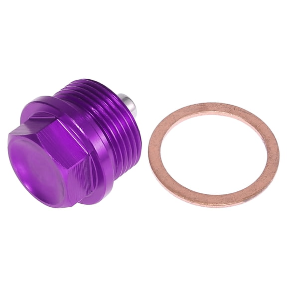 1 Set M24 x 1.5 Magnetic Oil Drain Plug Sump Drain Nut Screw With Gasket Purple Universal Car Oil Drain Bolt