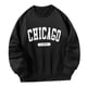 thumbnail image 4 of Sudadera con cuello redondo para hombre y mujer, ajuste holgado, sin capucha, informal, manga larga, jersey Negro, 4 of 8