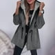 thumbnail image 1 of Chaquetas y abrigos casuales con capucha de manga larga para mujer, cárdigan con botones y solapa de color liso, chaqueta de manga larga, abrigo para mujer, 1 of 7