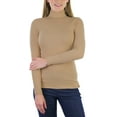 thumbnail image 6 of ToBeInStyle Women's Soft Cotton Long Sleeve Turtleneck Sweatshirt - New Camel - 2X, 6 of 6
