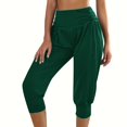 thumbnail image 3 of vigerkar Yoga Pants for Women High Waist Solid Color Capri Lounge Pants Summer Casual Capri Pant Loose Fit Athletic Capri Pants (GN1, L), 3 of 8