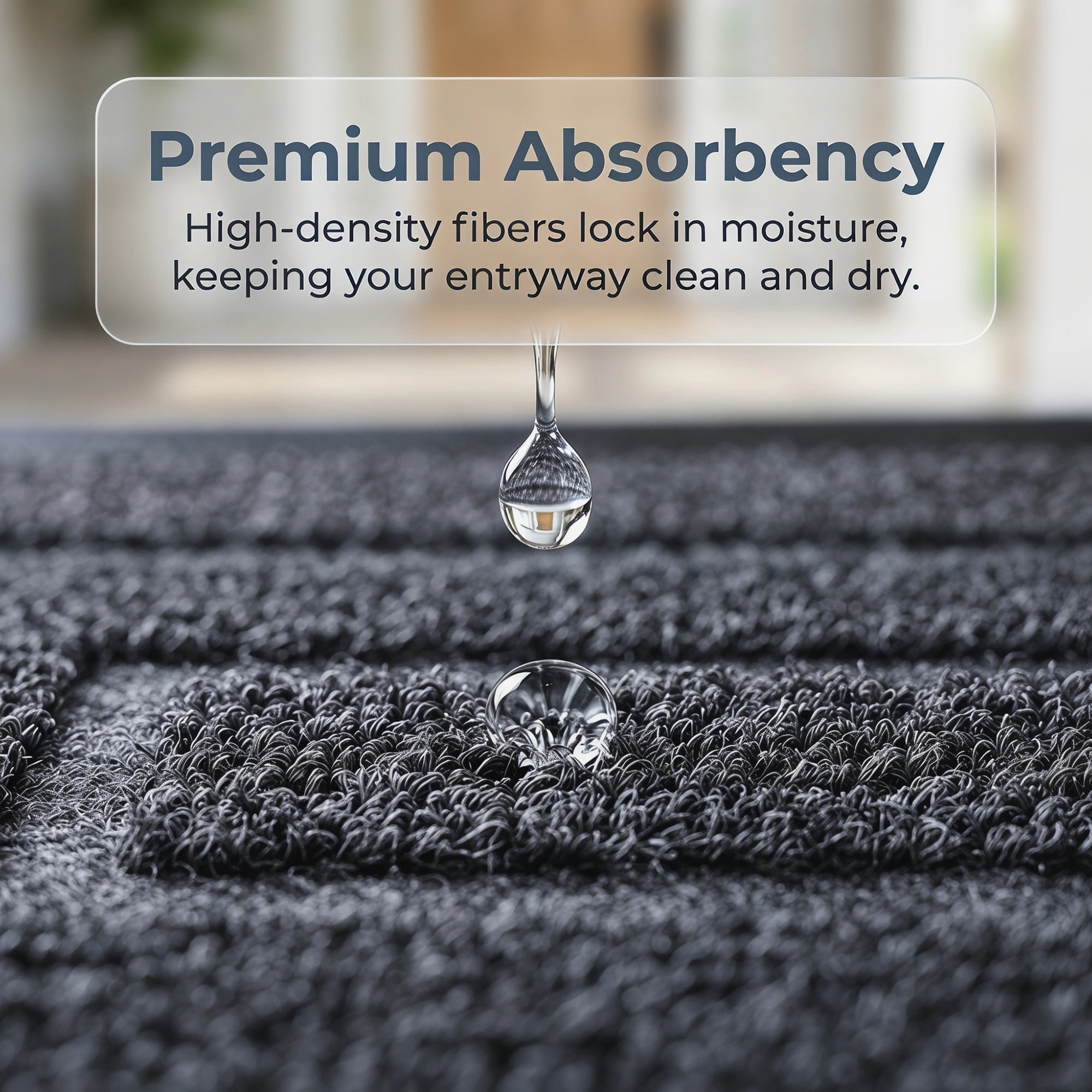 Unique Bargains Geometric Waterproof Welcome Front Door Mat Dark Grey 30" x 18"