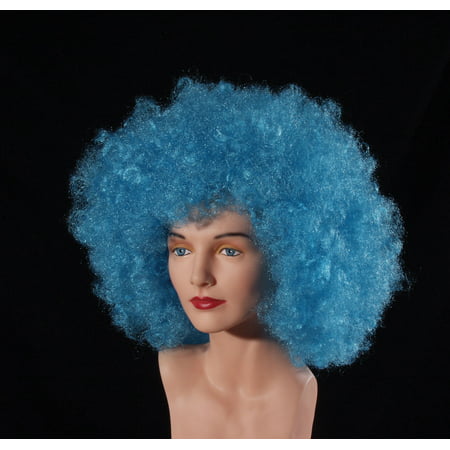 Loftus Giant Curly Afro Halloween Costume Wig, Blue, One Size