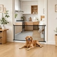 thumbnail image 4 of Cififendec No Drill Mesh Pet Safety Gate, 43.31"×23.35", Portable Transparent Barrier Fence for Dog Cat Indoor Stair Doorway Isolation Anti Escape Protective Screen, 4 of 5