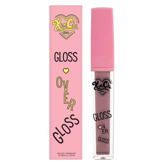 KimChi Chic Beauty Gloss Over Gloss, Shimmery Micro-Sparkle Lip Gloss To Wear Alone Or Over Lipstick, Fragrance-Free Luscious Lip Balm, Purple With Pink and Gold Shimmer, 05 Aurora, 0.35ml