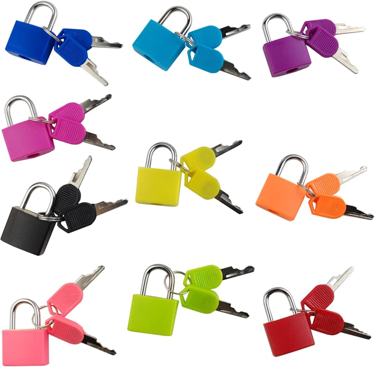 RONYOUNG 10PCS Suitcase Locks with Keys, Small Luggage Padlocks Metal