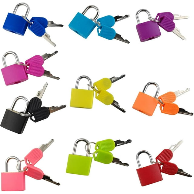 RONYOUNG 10PCS Suitcase Locks with Keys, Small Luggage Padlocks Metal