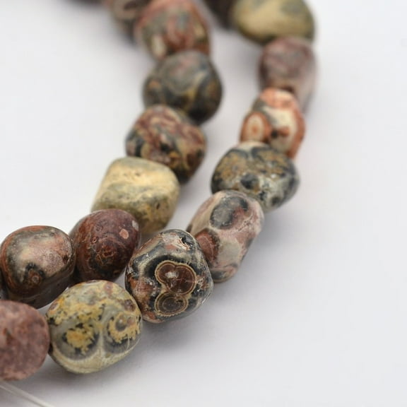 1strand Natural Leopard Skin Jasper Bead Strands Tumbled Stone 5~7x5~7mm Hole: 1mm 15.7 inch