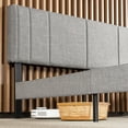 thumbnail image 4 of Mellow Soley Upholstered Platform Bed Frame with Headboard, Light Grey, Full, 4 of 10