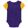 thumbnail image 3 of Newborn & Infant Purple/Gold Minnesota Vikings Little Champ Three-Piece Bodysuit Bib & Booties Set, 3 of 5