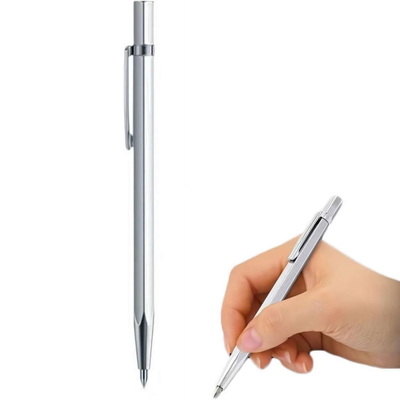 Tungsten Carbide Scribe Pen, Professional Metal Glass Scriber & Tile Cutter, Portable Lettering Engraving Tool for Ceramic, Steel & Stone, 2 Pack