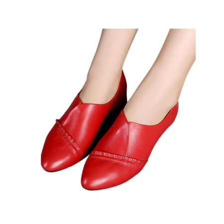 

Gomelly Ladies Casual Shoe Classic Loafer Slip On Loafers Breathable Fashion Shoes Womens Women Red 7