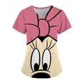 thumbnail image 3 of Uniforme de enfermera para mujer, camiseta de manga corta con cuello en V y estampado de Mickey Mouse de Disney, uniforme de enfermera de trabajo con bolsillos, 3 of 5