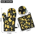 thumbnail image 6 of Yellow Lemon Fruit Slices Black Pattern Kitchen Oven Mitt and Pot Holder Sets 2 Pcs for Baking, Cooking and Grilling, Heat Resistant Up To 392 °F, 6 of 7