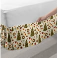 thumbnail image 2 of Christmas Bed Skirt, New Zealand Poinsettia Flower Xmas Trees Surprise Boxes Artwork Culture, Elastic Bedskirt Dust Ruffle Wrap Around for Bedding Decor, 4 Sizes, Olive Green Yellow, by Ambesonne, 2 of 2